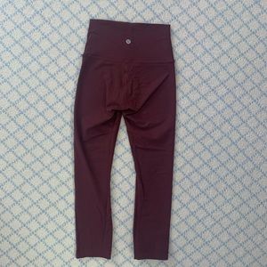 Maroon Cropped LULULEMON leggings